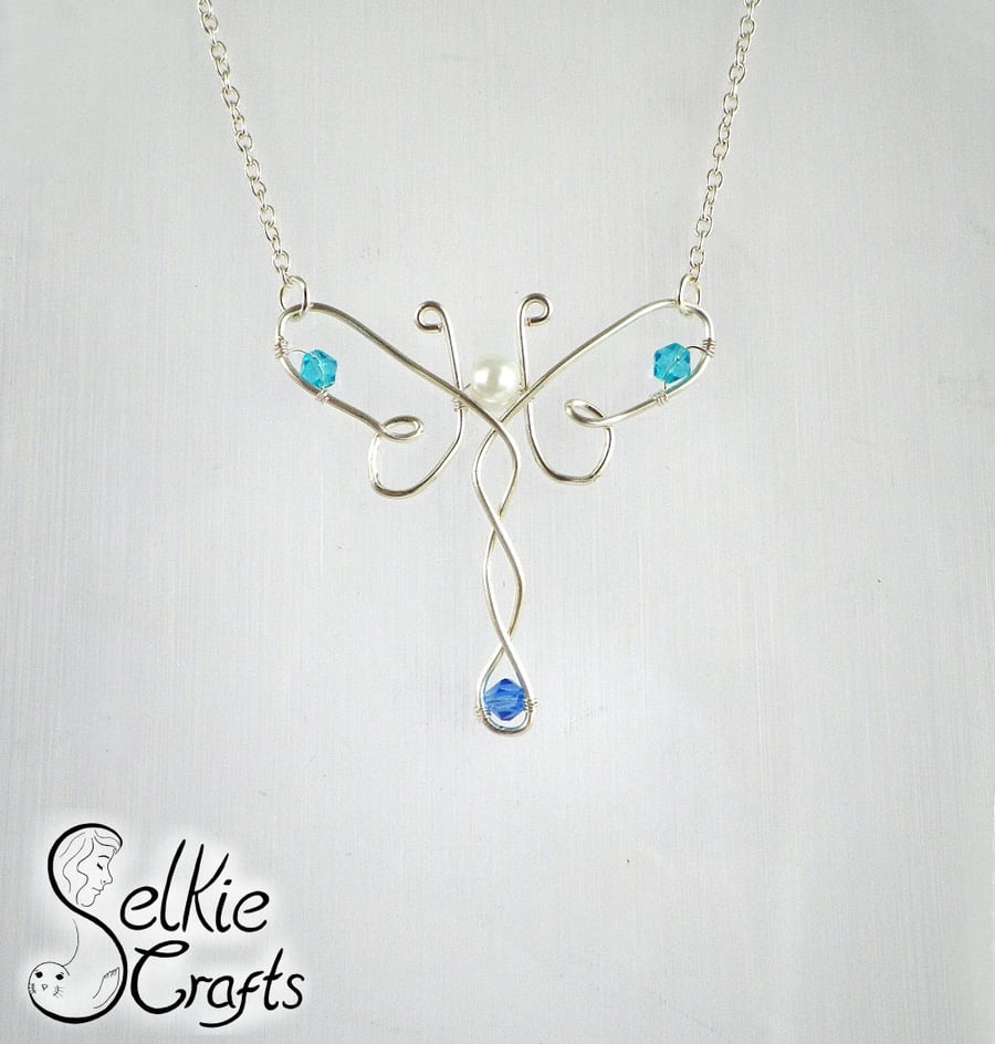 Silver Dragonfly Necklace