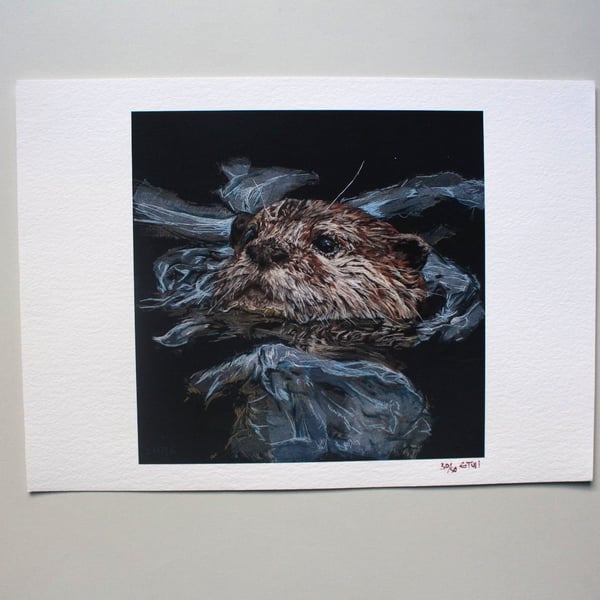 European Otter Fine Art Giclee Prints 