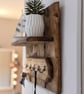 Handmade Reclaimed Pallet Wood Shelf with Hooks - Wall Mounted - Hallway Storage - Image 5