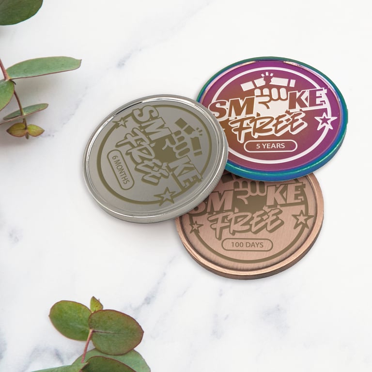 Smoke Free Quit Smoking Milestone Coin 01 Personalised Stop Smoking Token Gift