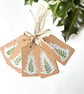 Handmade Christmas Gift Tags, Pack of 5 Hand Painted Sliver and Pressed Fern - Image 2