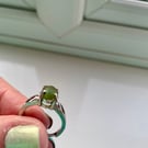 Adjustable Green Sea Glass Ring