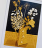 Linocut September Gold Original Limited edition Linoprint
