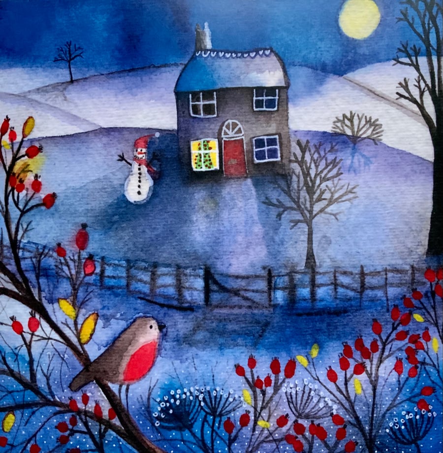 A Winter Garden, blank greetings card