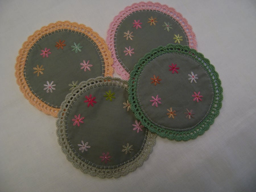 round fabric coasters