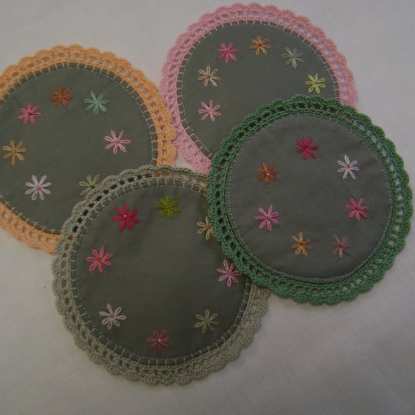 round fabric coasters