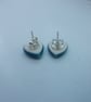 Tiny Turquoise Heart Stud Earrings - Image 2