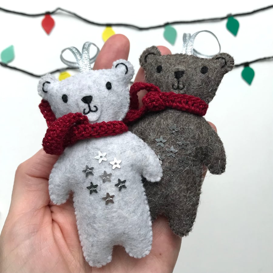 Cosy Bears Christmas Tree Decorations