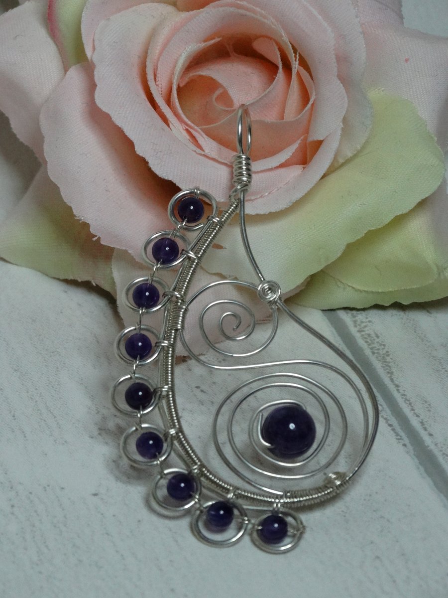 Amethyst chakra pendant amulet