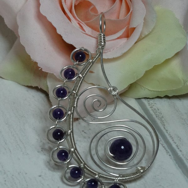 Amethyst chakra pendant amulet