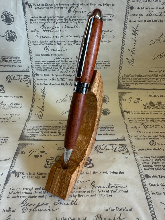 Mahogany and Chrome Euro style pen