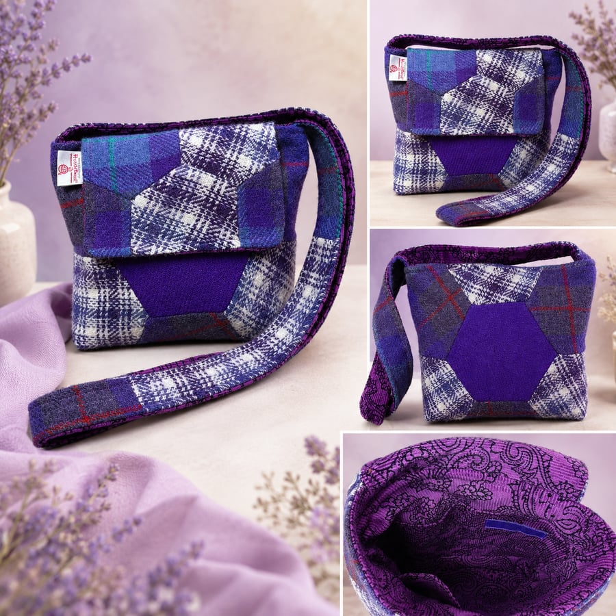 Harris Tweed Hexi Cross Body Bag