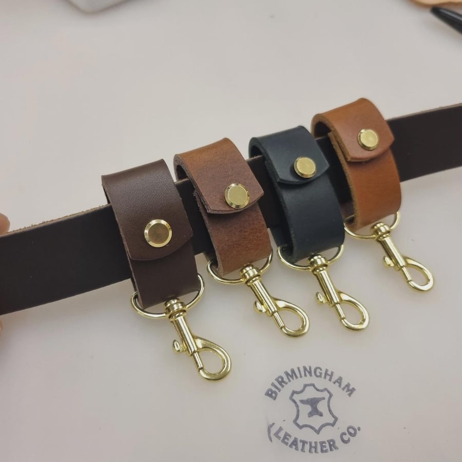 Genuine Handmade Leather Keychain Belt Clip Key Holder Keyring Key fob