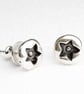 Small star ear studs handmade from solid sterling silver - Image 2