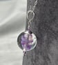 purple and clear swirly glass ball shaped lampwork glass pendant necklace - Image 5