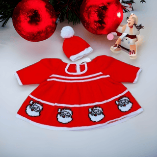 Baby girl Santa father christmas dress and hat  0 - 3 months
