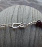 Gemstone Bracelet, Garnet and Freshwater Pearl, Silver Clasp. January BIrthstone - Image 5