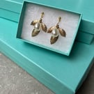 Gold plated leaf earrings