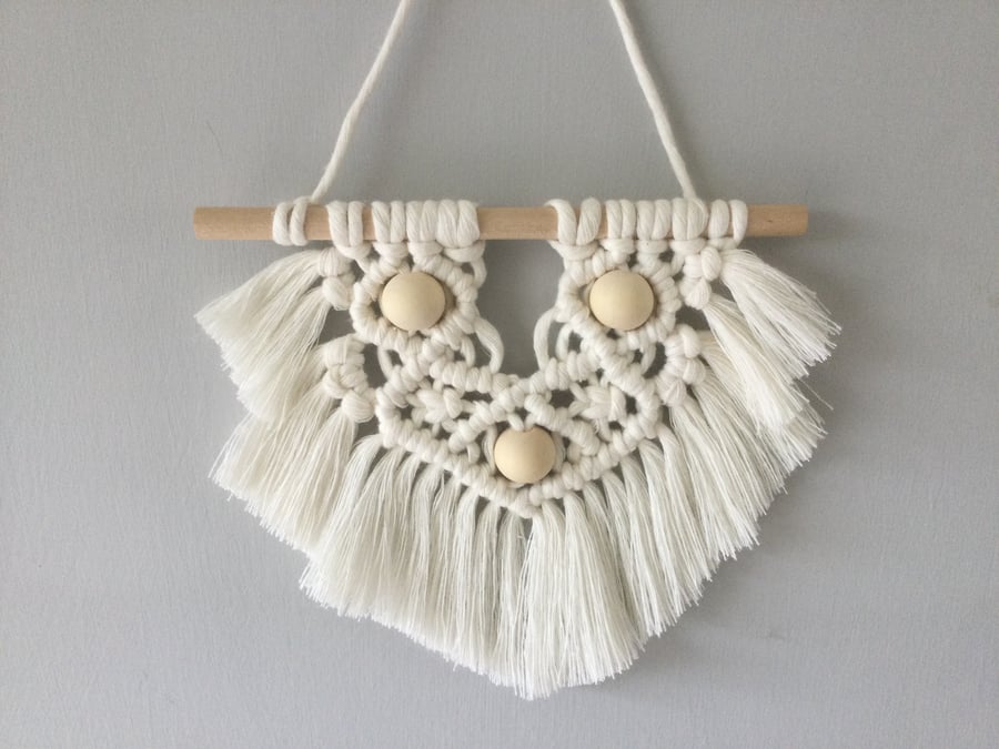 Fringe Macrame wall hanging, small wall decor, mothers day, house warming gift