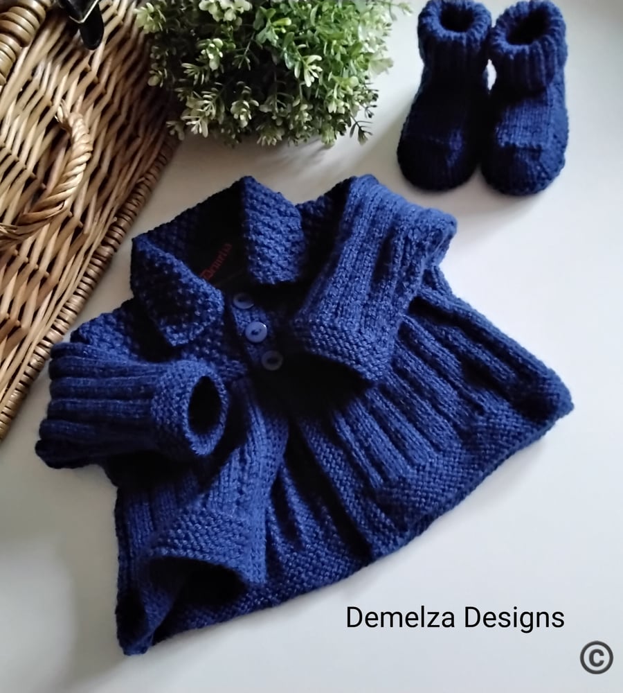  Cosy Unisex Baby Jacket & Booties Gift Set  0-3 months size