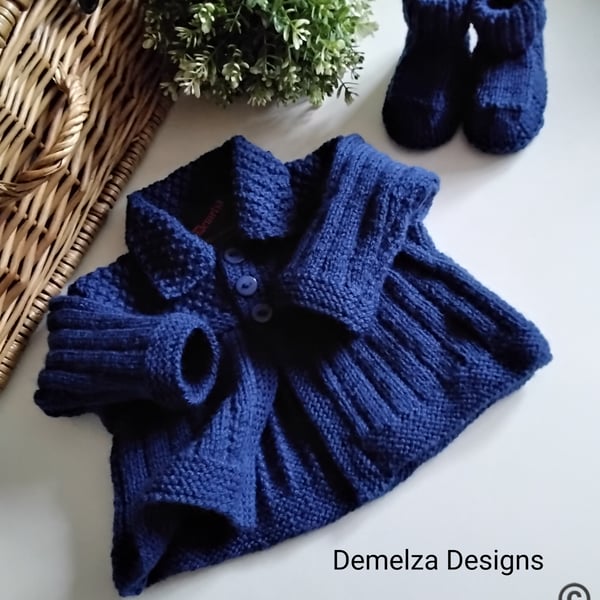  Cosy Unisex Baby Jacket & Booties Gift Set  0-3 months size