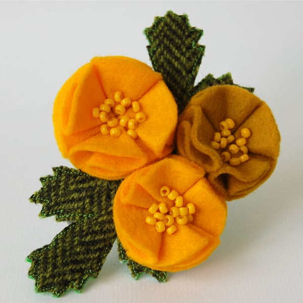 Buttercup Flower Brooch