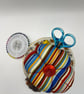 Vintage Teacup Pin Cushion & Sewing Set - Flowers & Stripes Station (3) - Image 3