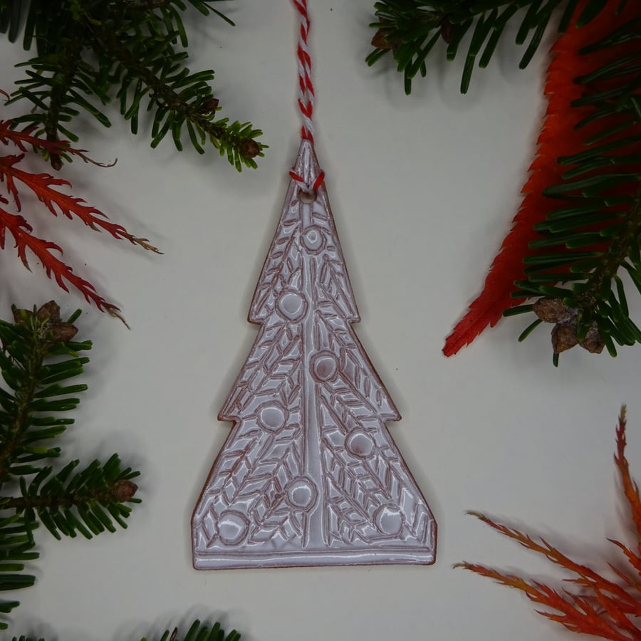 Christmas tree hanging decoration in white