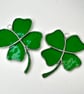 Stained Glass Four Leaf Clover Shamrock Suncatcher - Handmade Window Decoration