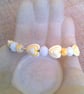 Rigid Bangle with Yellow Hearts and White Faceted Beads, Gift for Her, Bangle - Image 4
