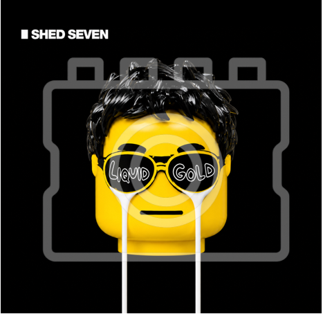 SHED SEVEN - Liquid Gold - Lego-inspired Album Cover - 5 x 5 - Mounted
