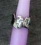 Silver Band Ring - Unique Textured Sterling Band Ring - Size N - Image 3