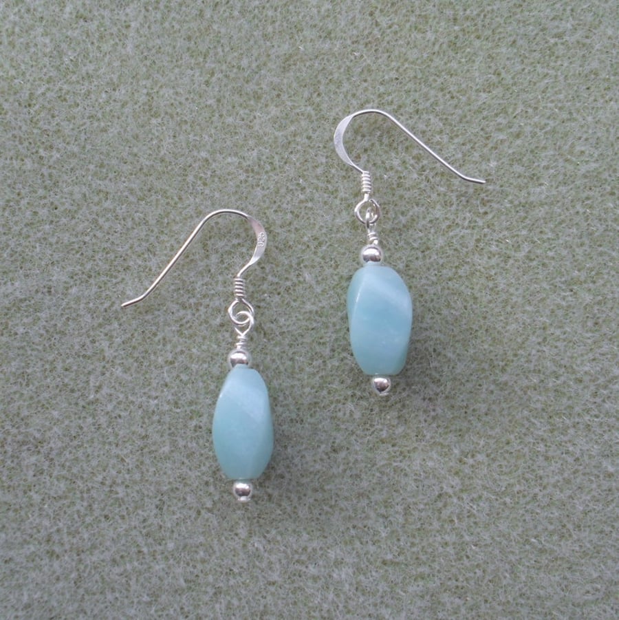 Earrings With Sterling Silver and Amazonite Earrings