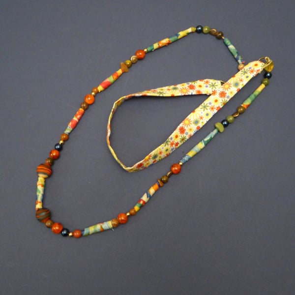 Textile Bead Necklace