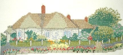 Traditional Devon Thatch building cross stitch chart