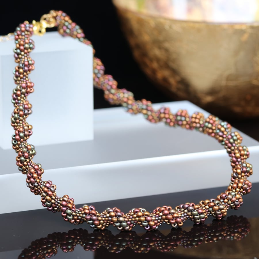 Bronze Iris Cellini Spiral Necklace