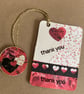 Handmade Bookmark Red Black Floral Thank You Mum Gift Wood Hanging Ornament - Image 2