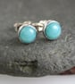 Amazonite stud earrings , sterling silver - Image 6