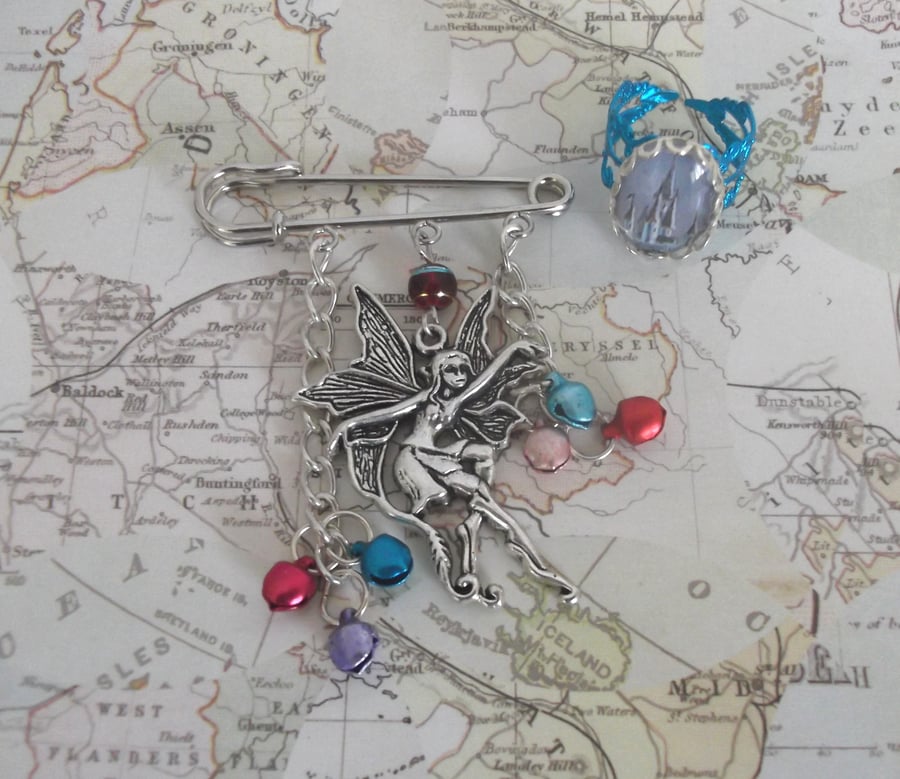 Bella Fairy kilt pin brooch with free gift