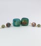Artisan Teal Agate Dizi Agate & African Turqoise Earth  Drop Earrings  - Image 7