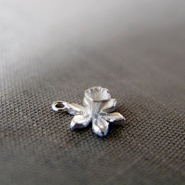 Daffodil Charm, Sterling Silver Flower, CHARM ONLY