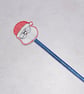embroidered santa face pencil topper complete with pencil - Image 1
