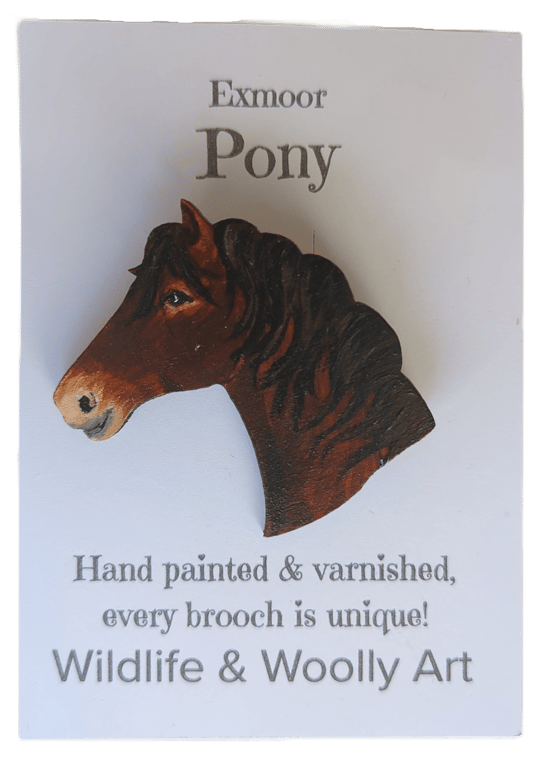 Exmoor Pony Brooch - Hand Painted & Varnished