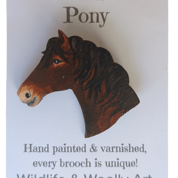 Exmoor Pony Brooch - Hand Painted & Varnished