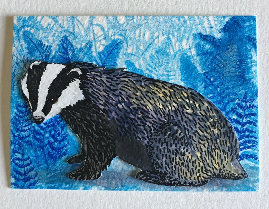 Badger collage aceo