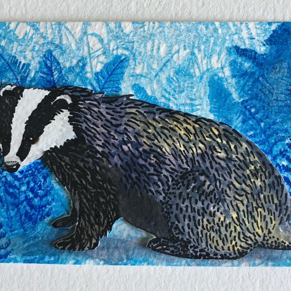 Badger collage aceo