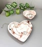 Blush Marbled Heart Trinket Dish Set - Ceramic Ring Tray