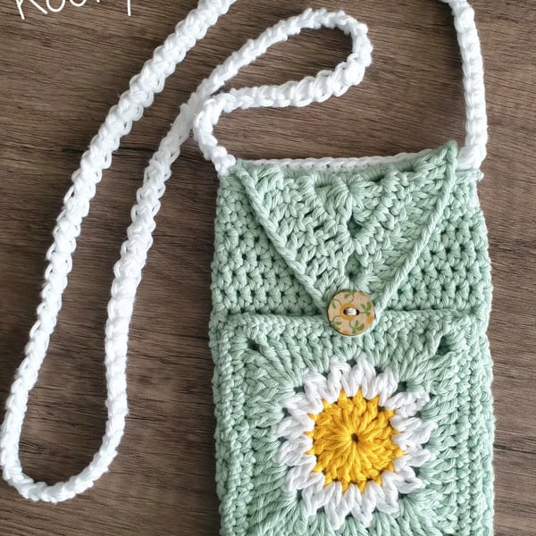 Crochet phone bag, small bag, phone case Folksy