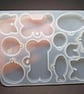 Cat Tag Silicone Mould, 11Pc Including Fish, Bone and Round, Resin Casting Tool - Image 1