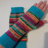 Hand knitted fingerless gloves - MULTICOLOURED